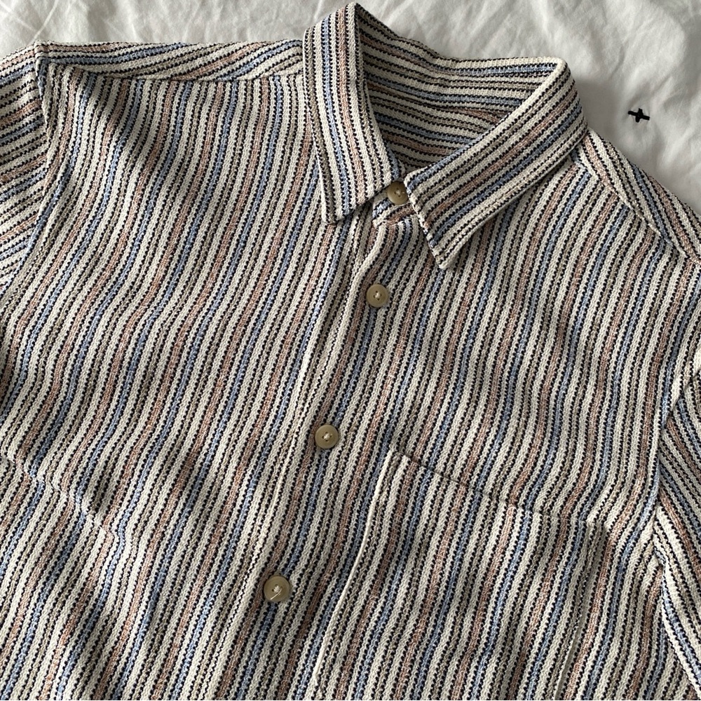 Zara Small Men’s Textured Striped Shirt